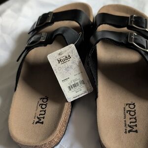 Mudd Kids Black Double-Strap Buckle Sandals